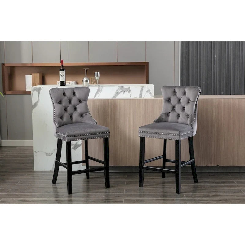 Tabouret de bar moderne en velours