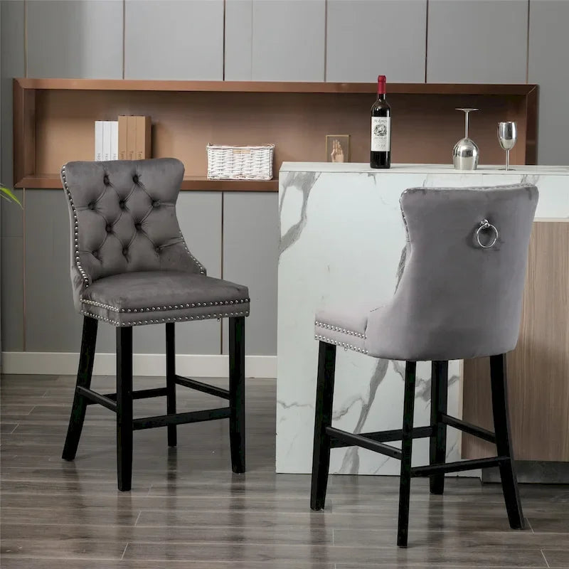 Tabouret de bar moderne en velours