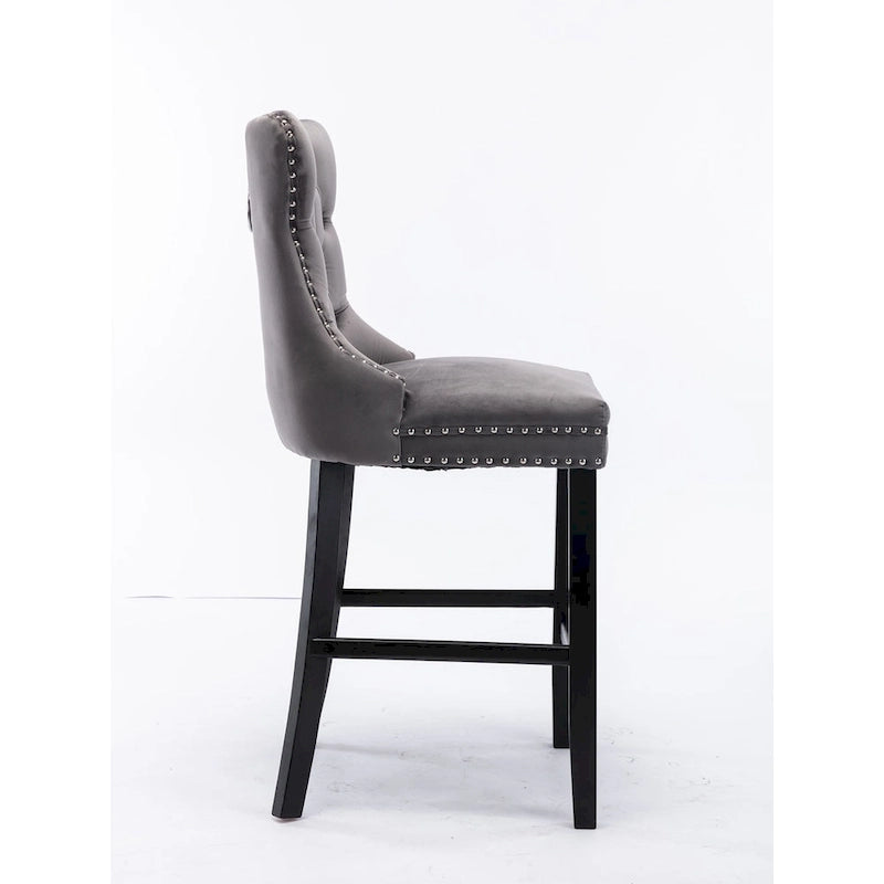 Tabouret de bar moderne en velours