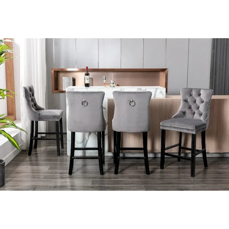 Tabouret de bar moderne en velours