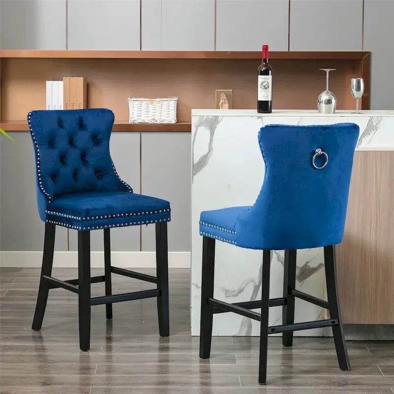 Tabouret de bar moderne en velours
