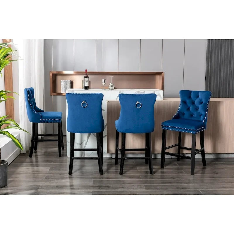 Tabouret de bar moderne en velours