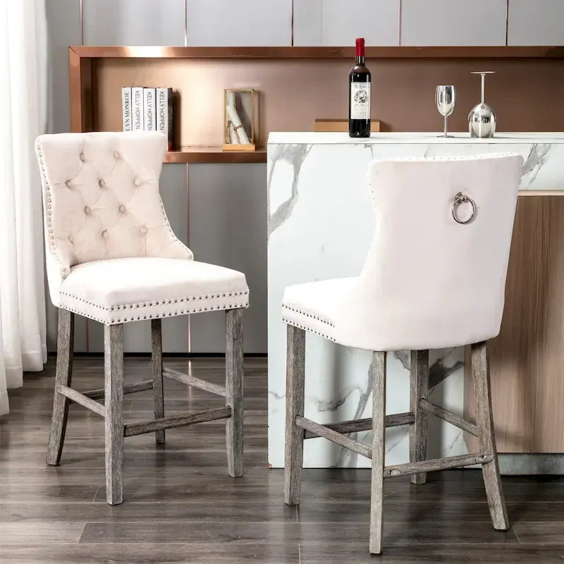 Tabouret de bar moderne en velours