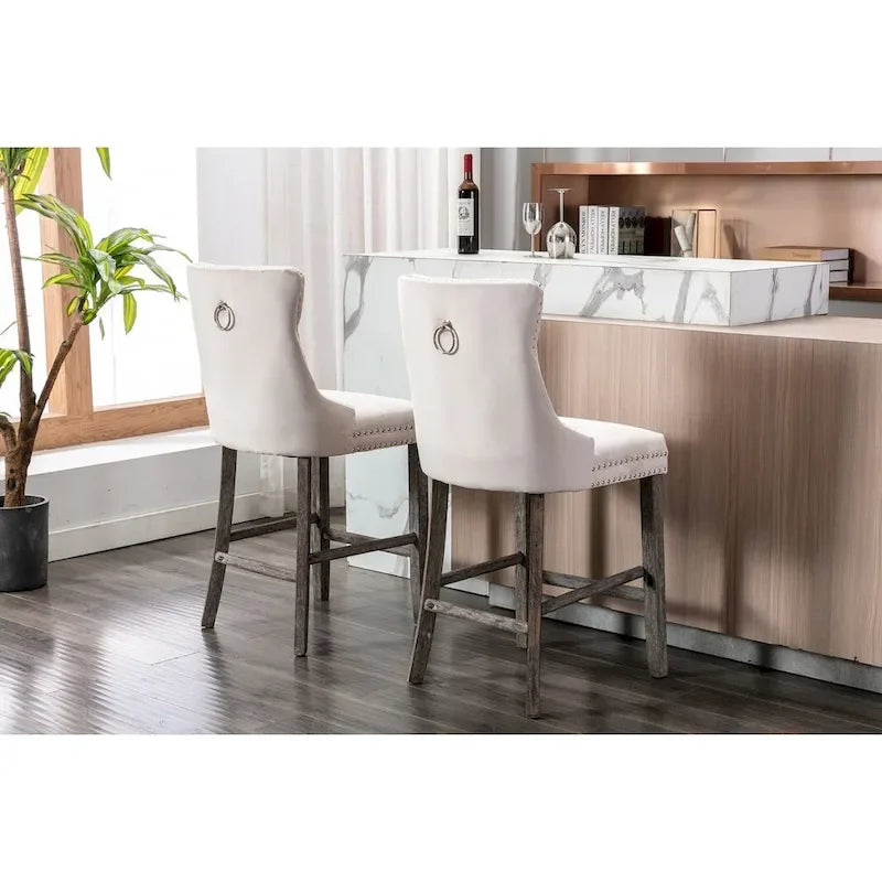 Tabouret de bar moderne en velours