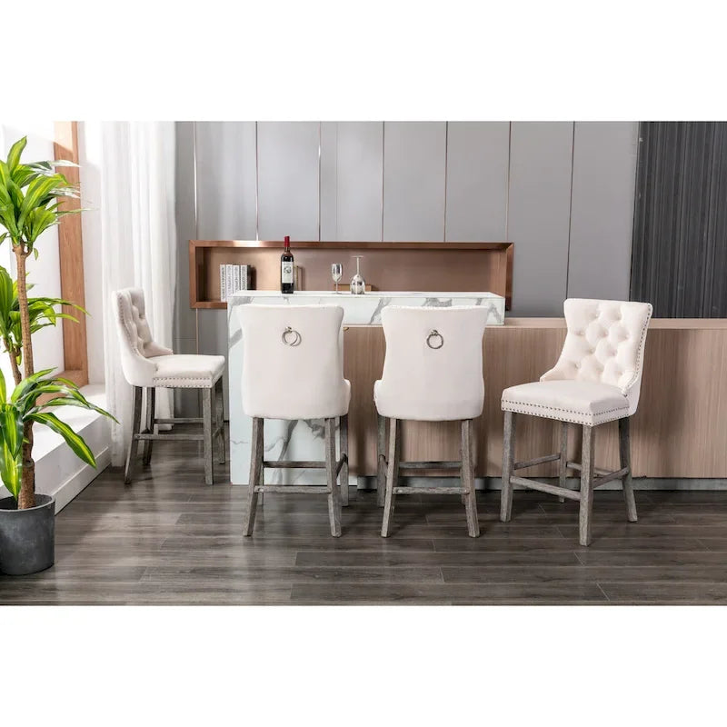 Tabouret de bar moderne en velours