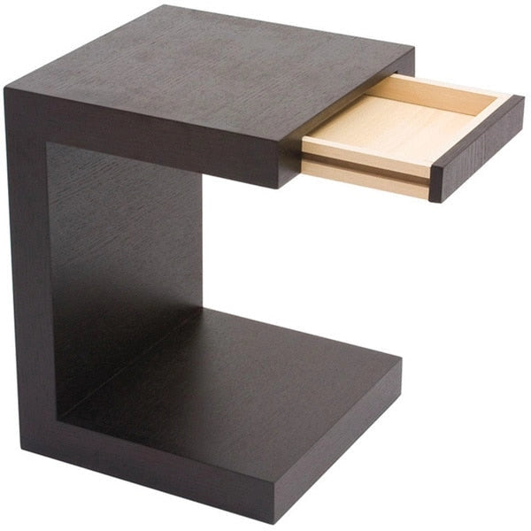 Table d'appoint en bois en forme de C