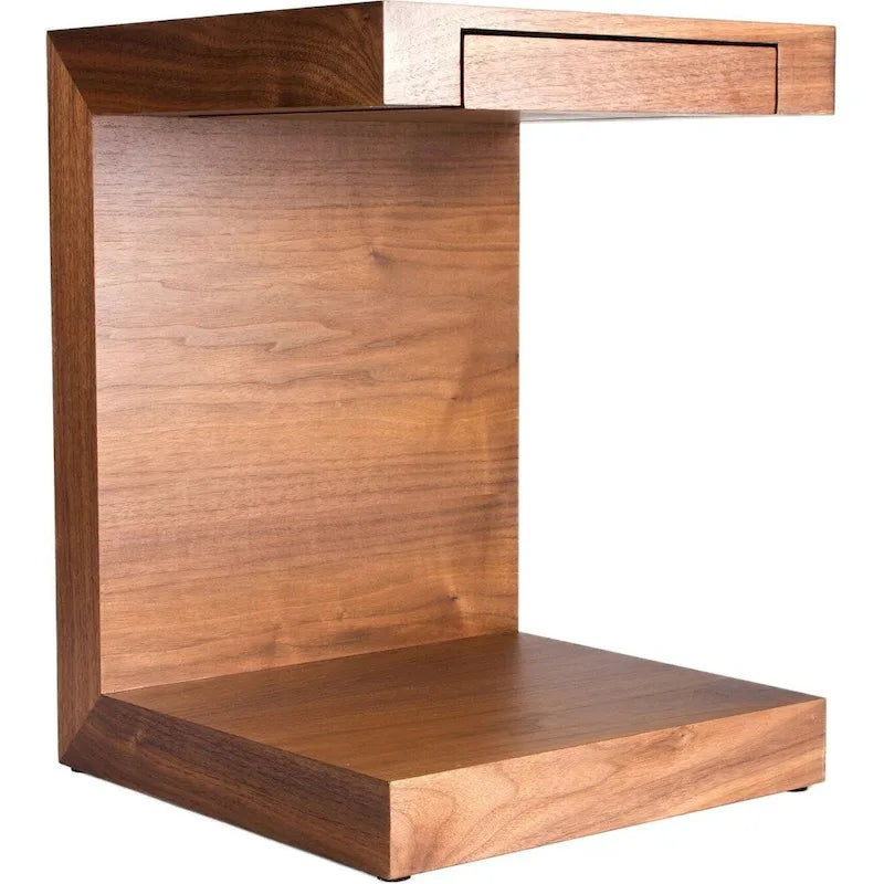 Table d'appoint en bois en forme de C