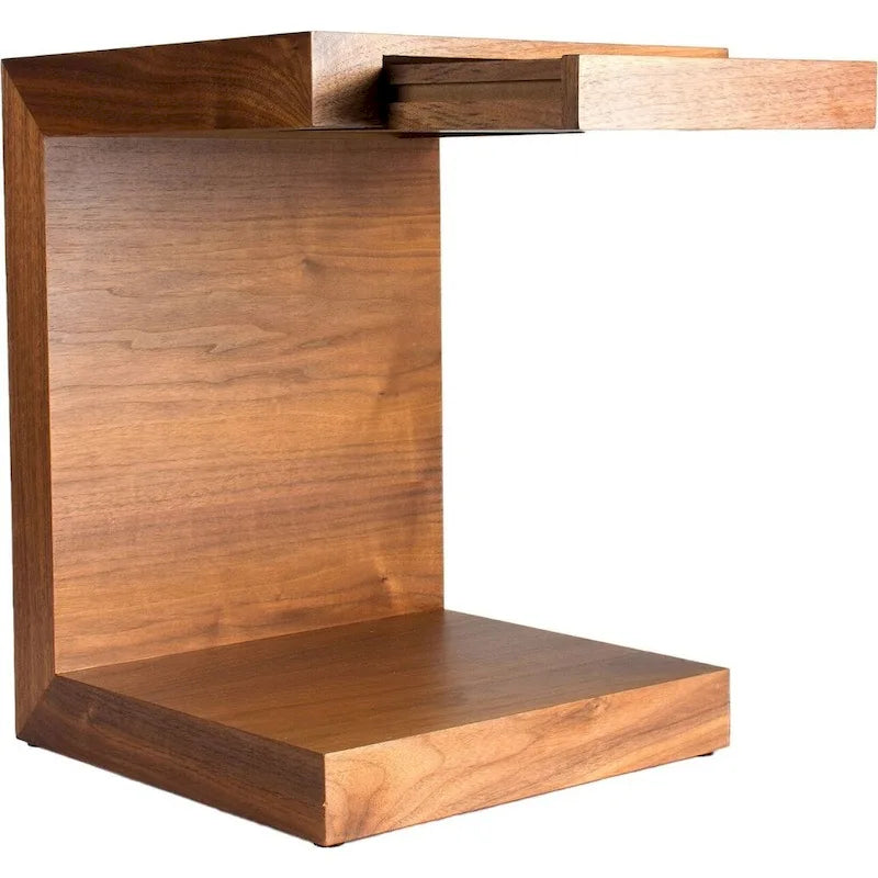 Table d'appoint en bois en forme de C