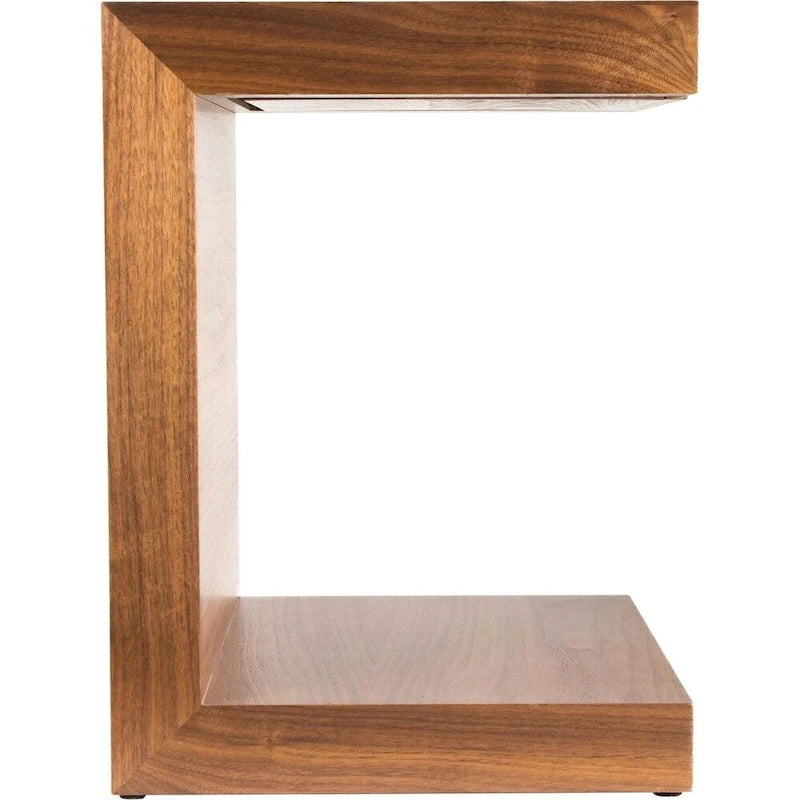 Table d'appoint en bois en forme de C