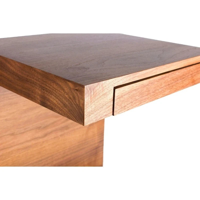 Table d'appoint en bois en forme de C