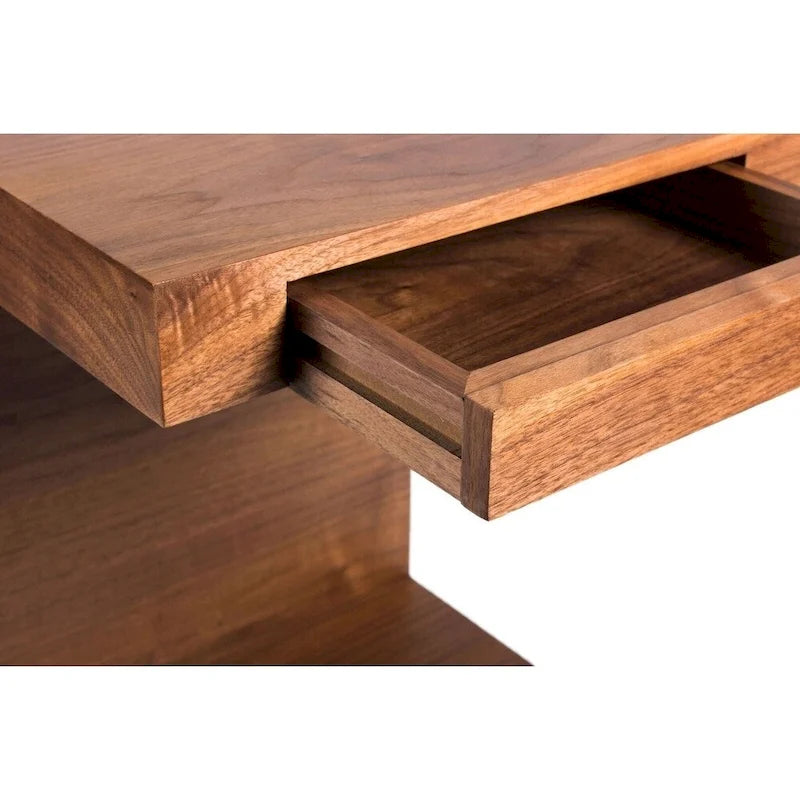 Table d'appoint en bois en forme de C