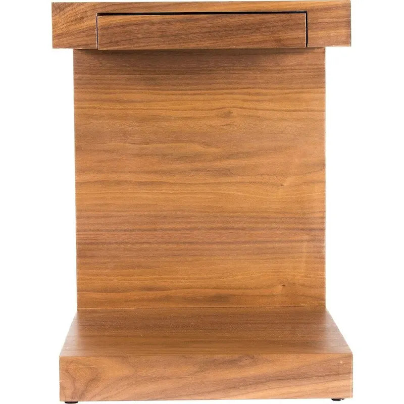 Table d'appoint en bois en forme de C