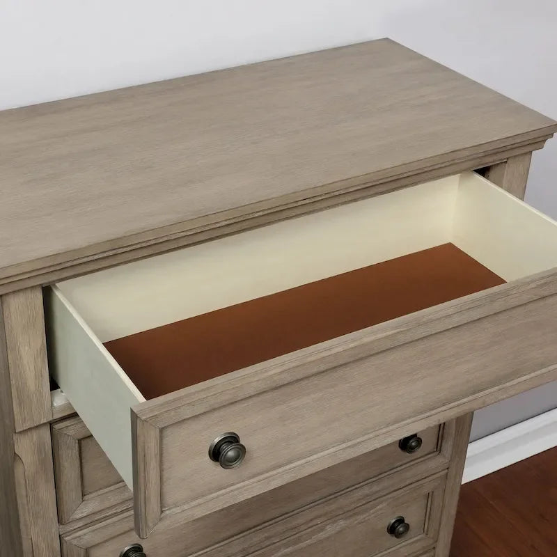 Ensemble 2 pièces en bois gris de style transitionnel Nahkohe