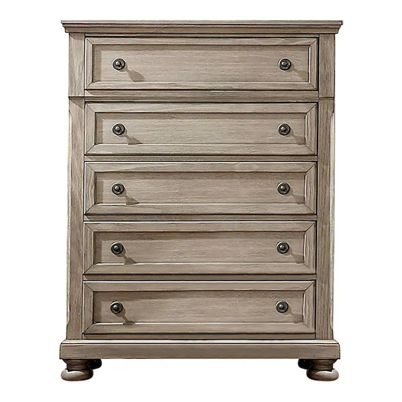 Ensemble 2 pièces en bois gris de style transitionnel Nahkohe