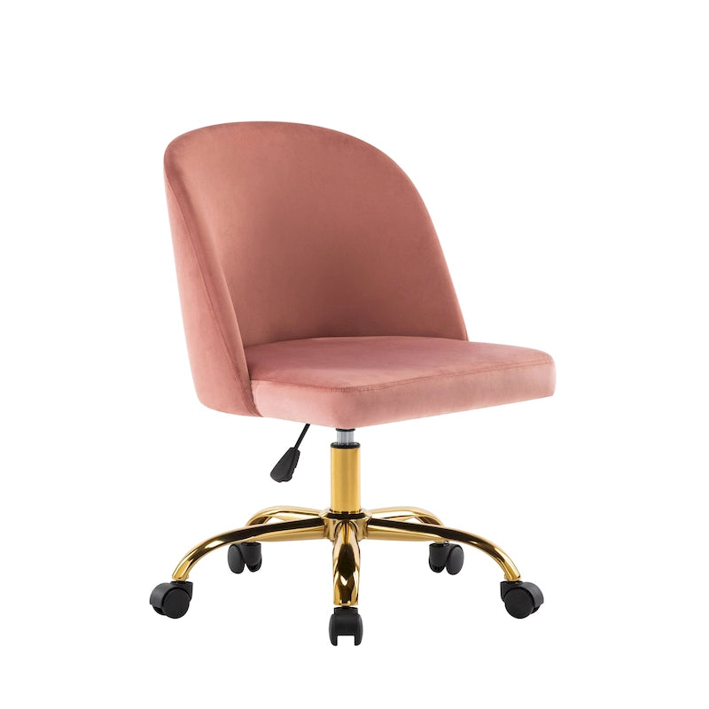 Chaise de bureau sans accoudoirs en velours