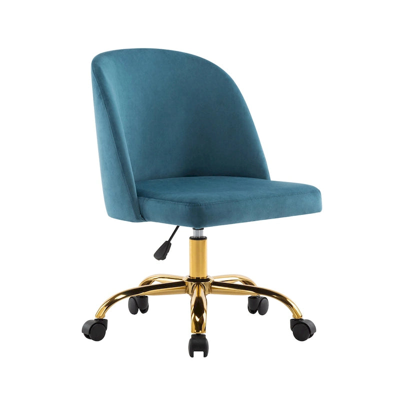 Chaise de bureau sans accoudoirs en velours