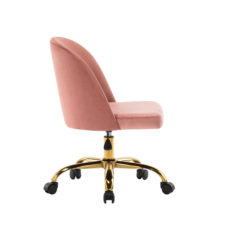 Chaise de bureau sans accoudoirs en velours