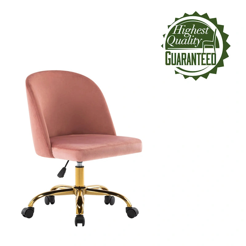 Chaise de bureau sans accoudoirs en velours