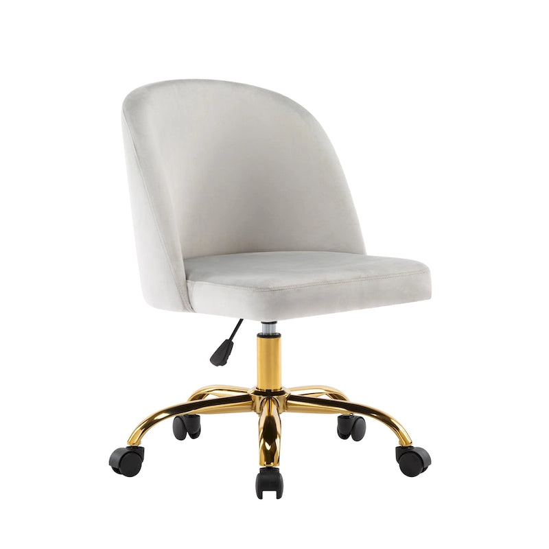 Chaise de bureau sans accoudoirs en velours