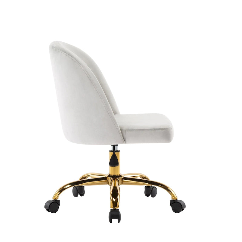 Chaise de bureau sans accoudoirs en velours
