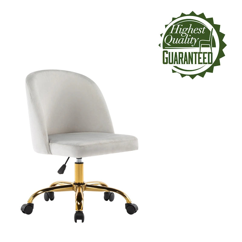 Chaise de bureau sans accoudoirs en velours