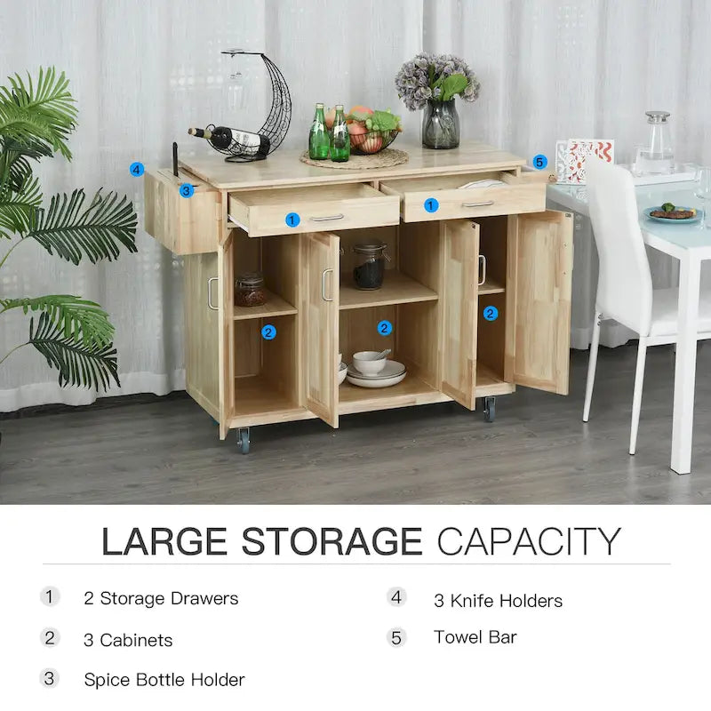 Dessert de cuisine mobile en bois