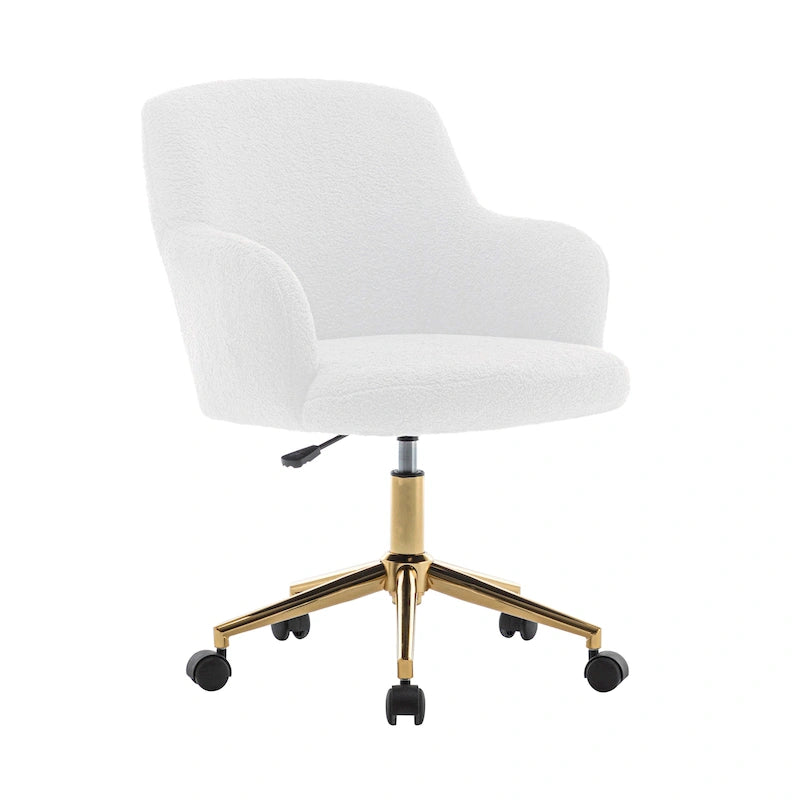 Chaise de bureau pivotante, tissu peluche
