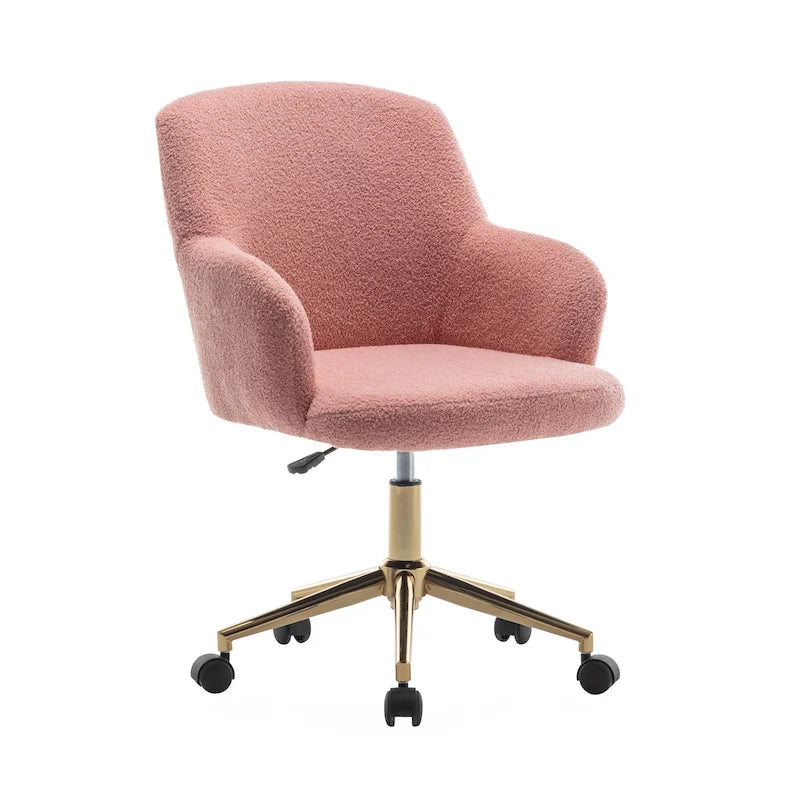 Chaise de bureau pivotante, tissu peluche