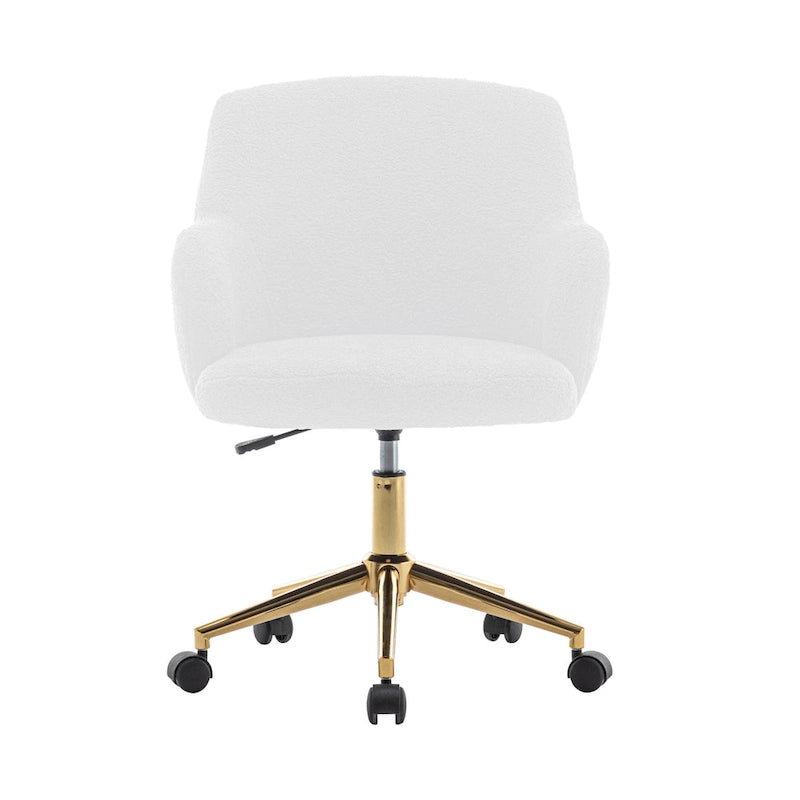 Chaise de bureau pivotante, tissu peluche