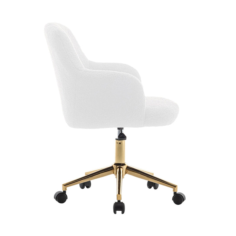 Chaise de bureau pivotante, tissu peluche