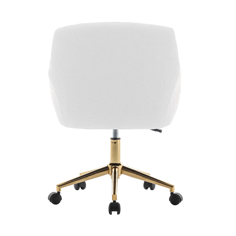 Chaise de bureau pivotante, tissu peluche