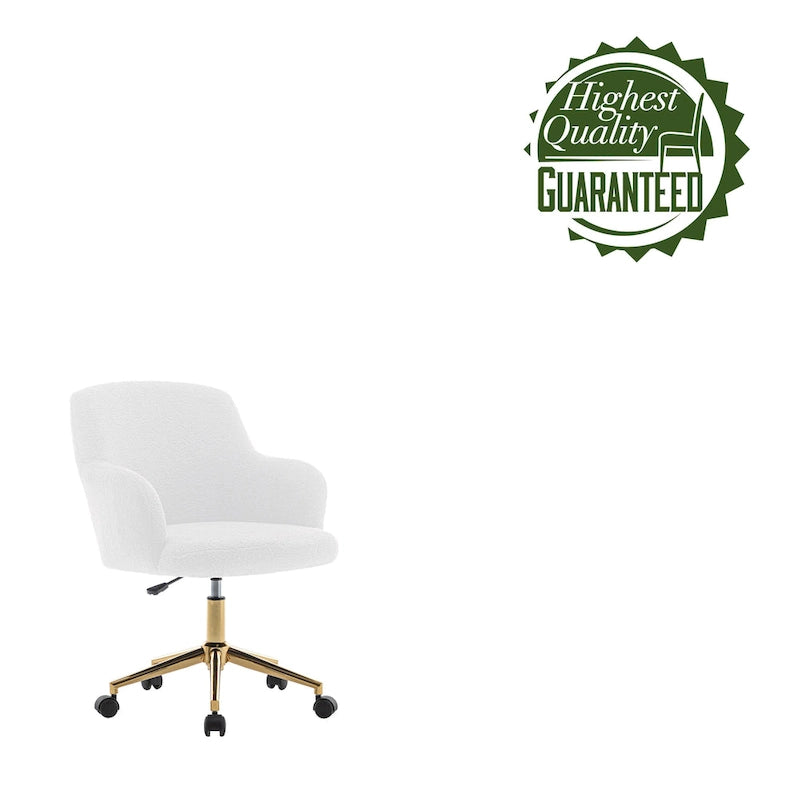 Chaise de bureau pivotante, tissu peluche