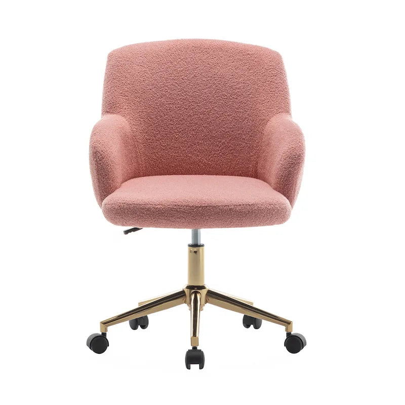 Chaise de bureau pivotante, tissu peluche