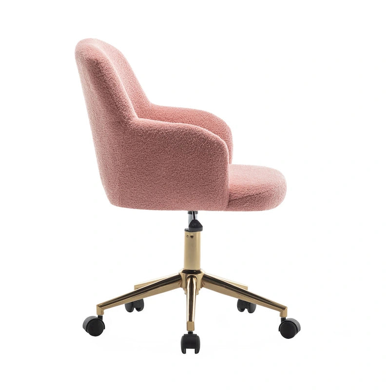 Chaise de bureau pivotante, tissu peluche