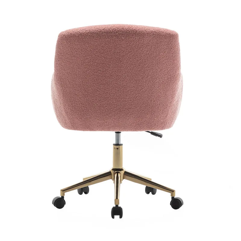 Chaise de bureau pivotante, tissu peluche