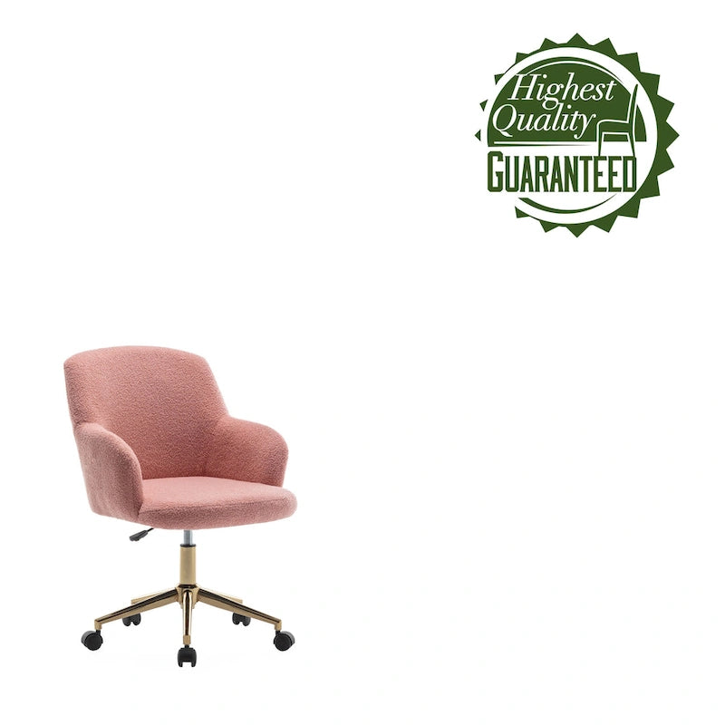 Chaise de bureau pivotante, tissu peluche