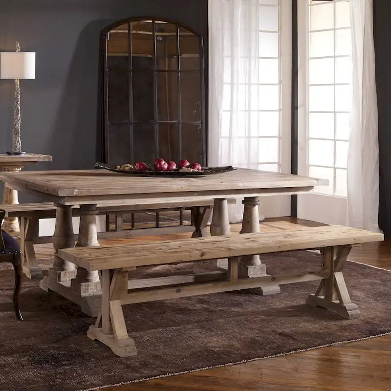 Table de salle à manger de style rustique en bois massif