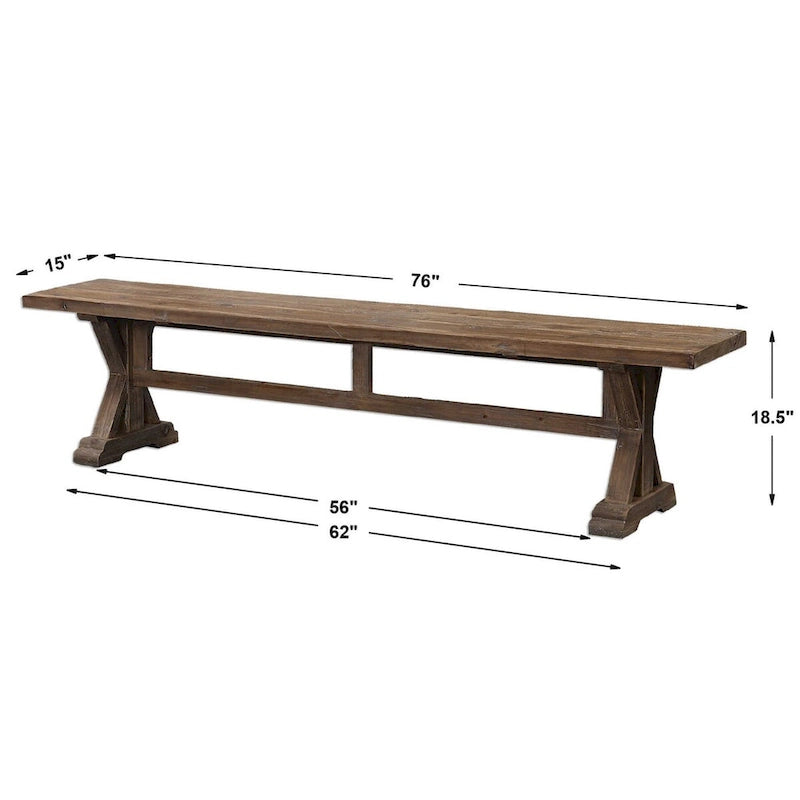 Table de salle à manger de style rustique en bois massif