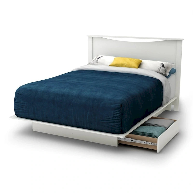 Cadre de lit plateforme moderne blanc grand format