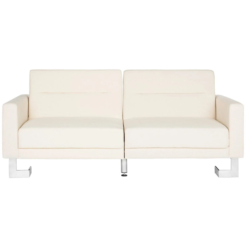 Canapé-lit moderne pliant beige 2-en-1 deux places