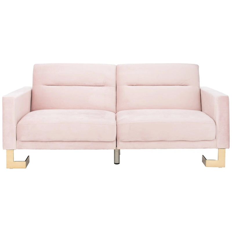 Canapé-lit moderne pliant beige 2-en-1 deux places