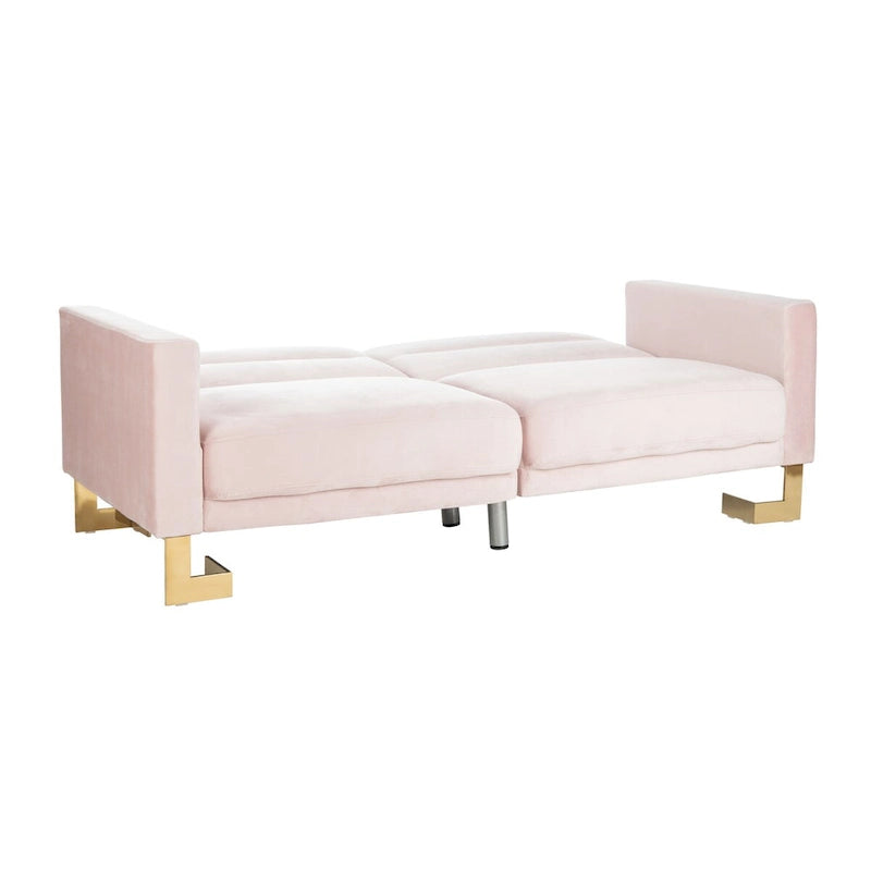 Canapé-lit moderne pliant beige 2-en-1 deux places