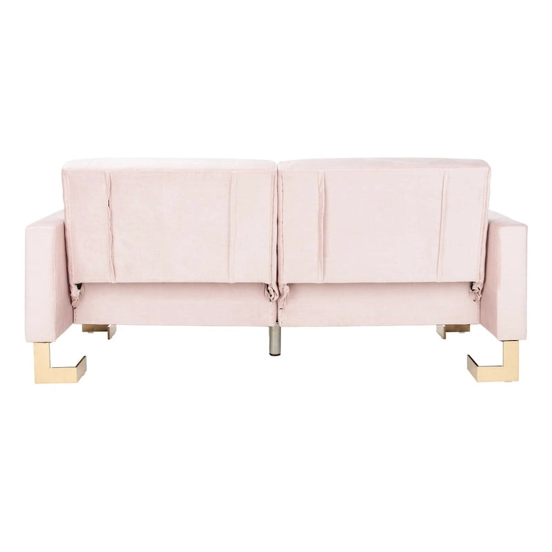 Canapé-lit moderne pliant beige 2-en-1 deux places