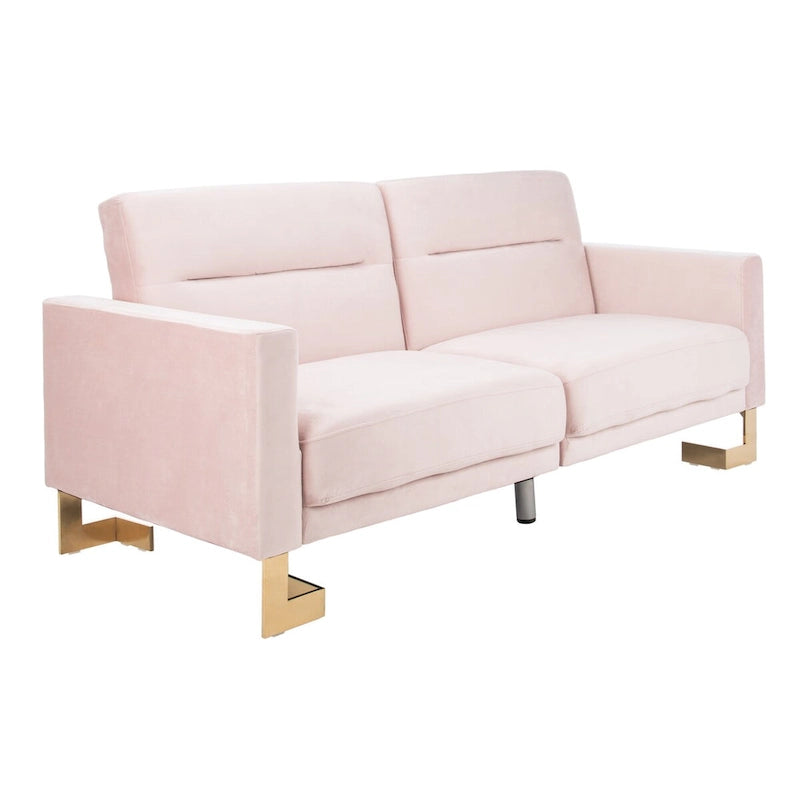 Canapé-lit moderne pliant beige 2-en-1 deux places
