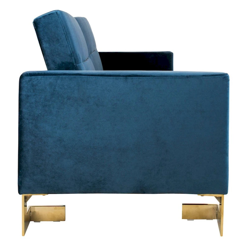 Canapé-lit moderne pliant beige 2-en-1 deux places