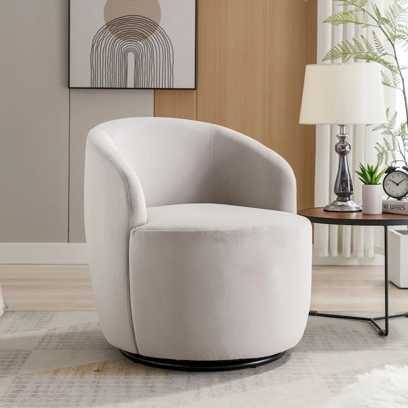 Fauteuil pivotant en velours