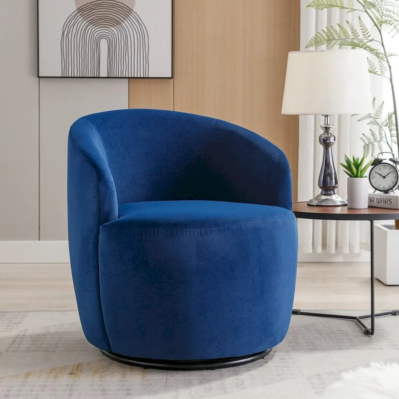 Fauteuil pivotant en velours