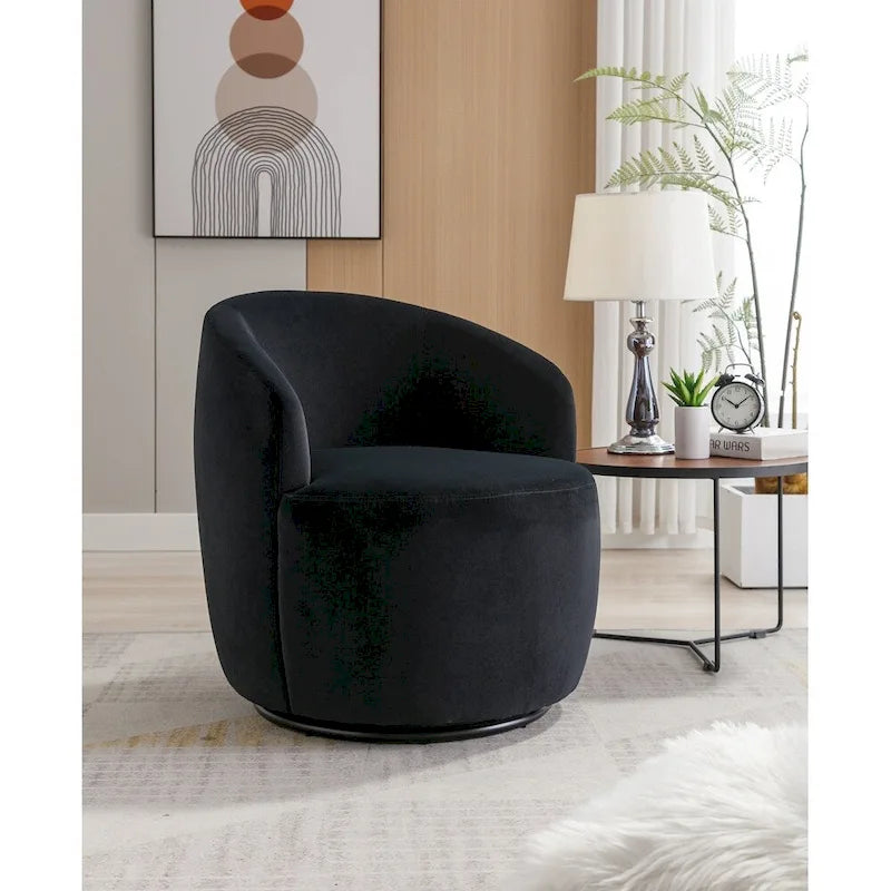 Fauteuil pivotant en velours