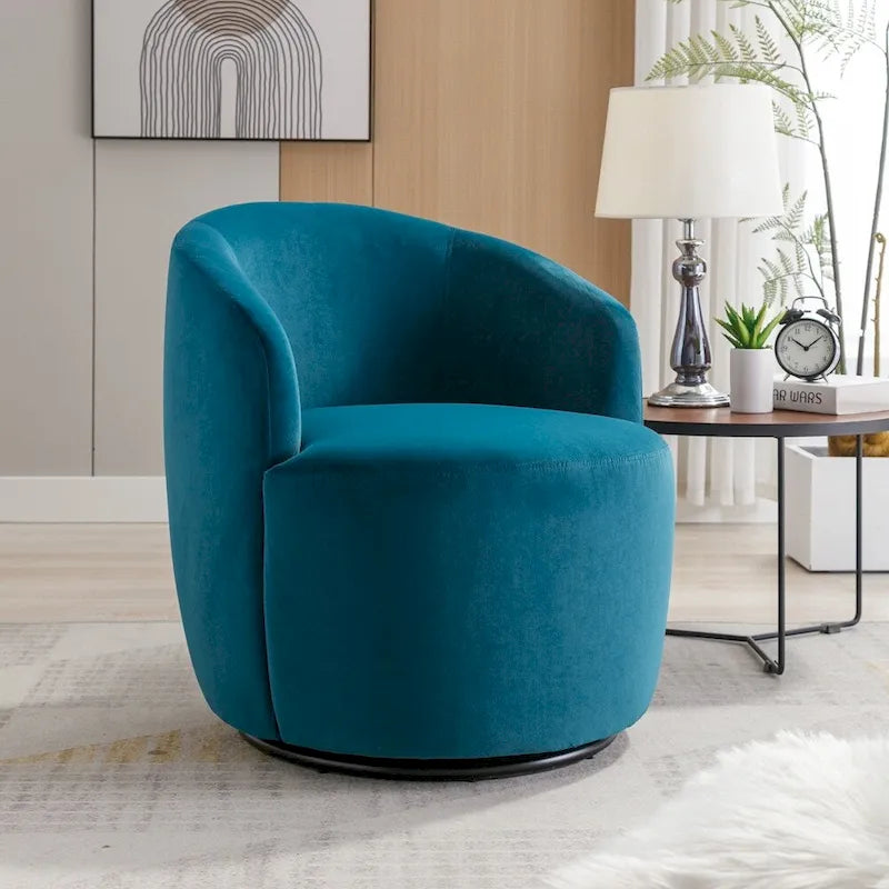 Fauteuil pivotant en velours