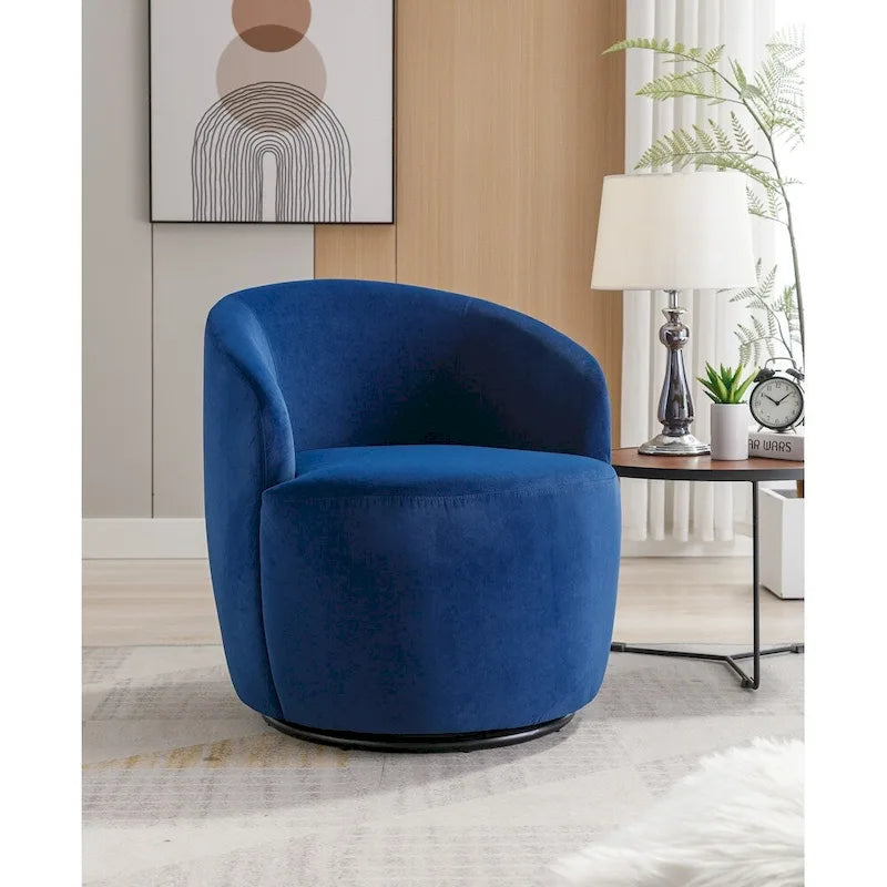 Fauteuil pivotant en velours